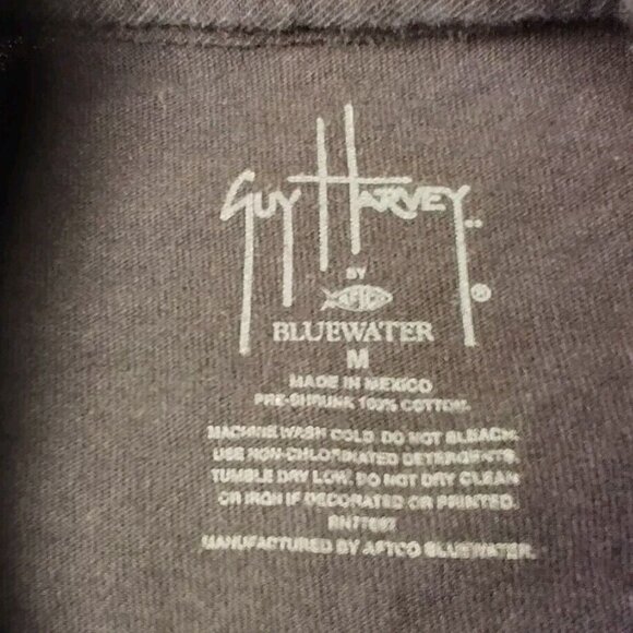 Guy Harvey Bluewater Shirt Men Medium Long Sleeve Blue Marlin Sea Fishing Fish - Picture 8 of 11